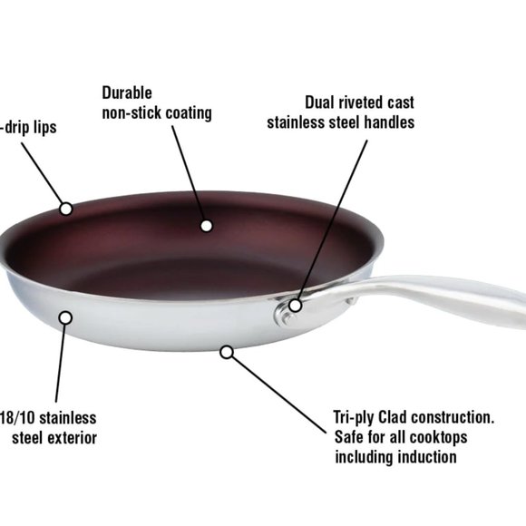 Meyer SuperSteel Stainless Steel 20cm/8" Non Stick Fry Pan Skillet - Picture 6 of 8